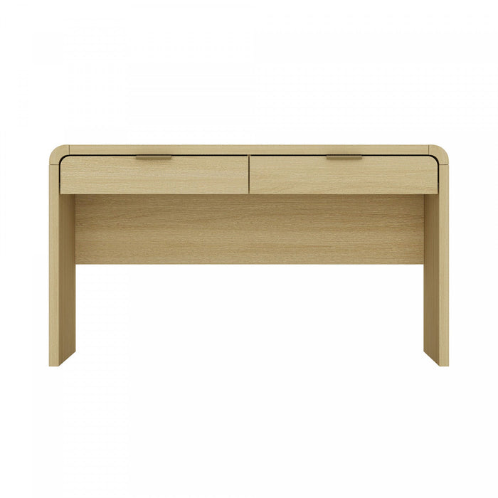 Grace Modern 54\" Office Desk in Natural Oak (2-Drawer) 