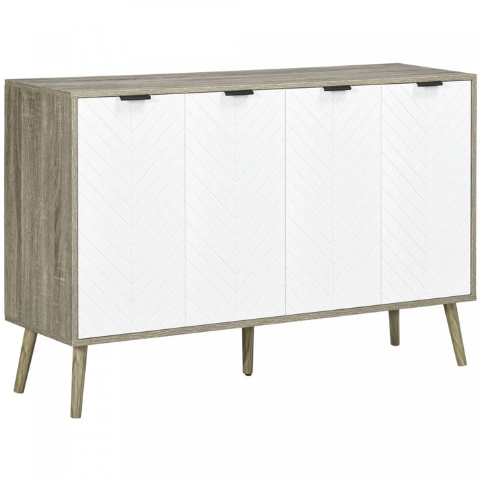 HOMCOM 47" Sideboard, Buffet Cabinet with Adjustable Shelves, Grayish Brown