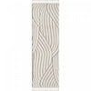 Quinto Brushed Beige Waves Shag Area Rug - 2'7\" x 8'