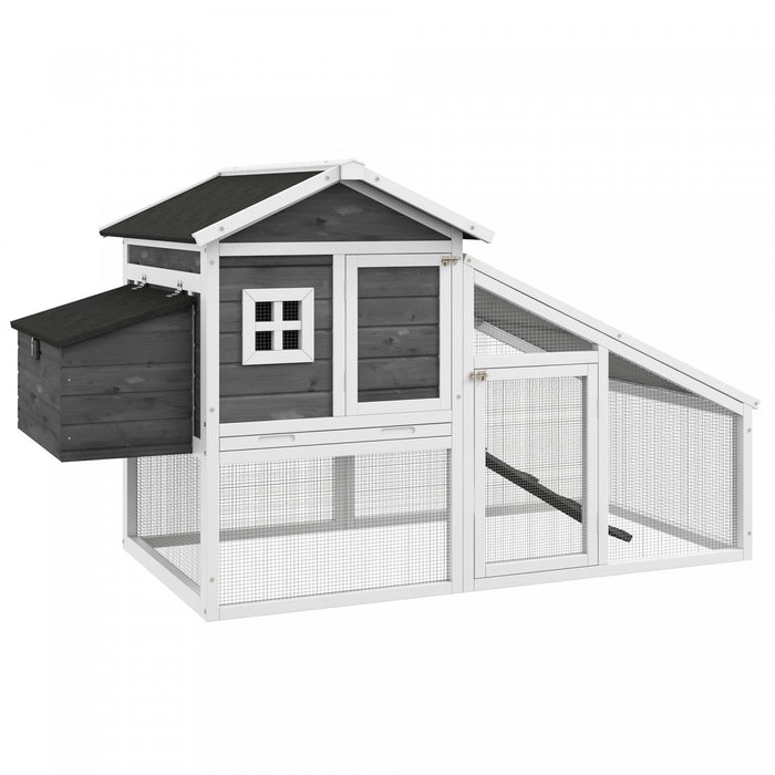 Pawhut 69\" Chicken Coop Wooden Hen House Rabbit Hutch Poultry Cage Pen Outdoor Backyard With Outdoor