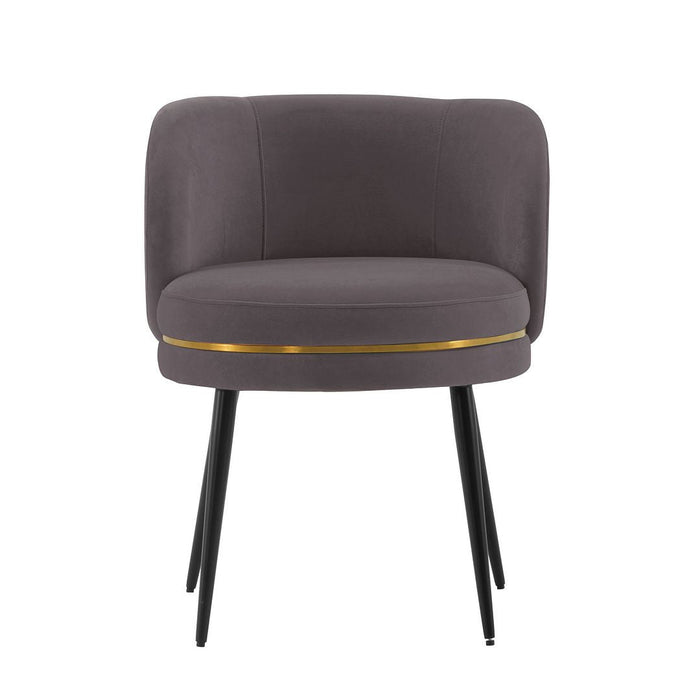 Manhattan Comfort Modern Kaya Pleated Velvet Dining Chair - Grey