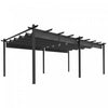 Outsunny 12' X 20' Retractable Pergola Canopy, Aluminum Pergola, Outdoor Sun Shade Shelter For Grill