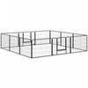 Pawhut Heavy Duty Dog Playpen, 12 Panels Pet Playpen Dog Fence, Portable Puppy Exercise Pen, With 2 