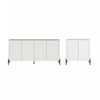 Abbey Modern 2-Piece Buffet and Accent Cabinet in Maple and Off White 