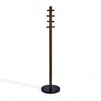 Umbra Modern Wood Pillar Coat Rack - Black and Walnut