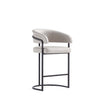 Augusta Modern Metal Upholstered Counter Stool in Light Gray 