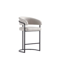 Augusta Modern Metal Upholstered Counter Stool in Light Gray 