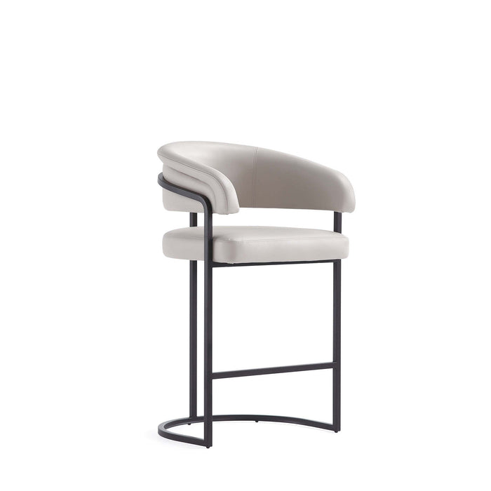 Augusta Modern Metal Upholstered Counter Stool in Light Gray 