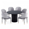 Flor and Hathaway Modern Industry Chic 7-Piece Dining Set in Gray and Black 