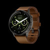 Garmin Venu 4 45mm Slate Leather Durable Smartwatch - Navigation Wearable, Advanced Routing, Weather Reminders, Training Insights, Auto Lap