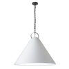 Dainolite Princeton 1 Light Pendant 32\" Dia Matte Black Finish White Shade Lamp