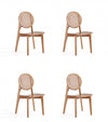 Versailles Industry Chic Wood Dining Chair in Natural - Set of 4 
