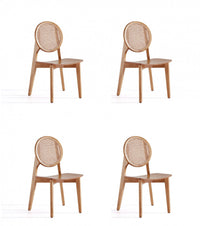 Versailles Industry Chic Wood Dining Chair in Natural - Set of 4