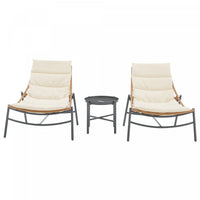 Sunset Modern 3-Piece Conversation Set in Cream