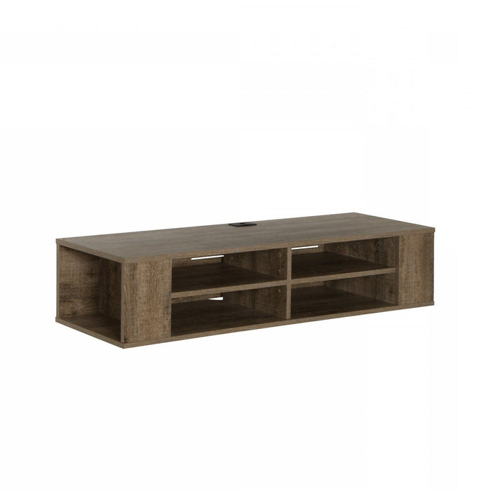 City Life Wall Mounted Media Console - Weathered Oak 