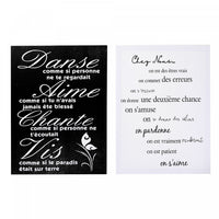 Canvas Wall Art Inspirational French - Set of 2 Wall Decor