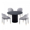 Flor and Hathaway Modern Industry Chic 5-Piece Dining Set in Gray and Black 