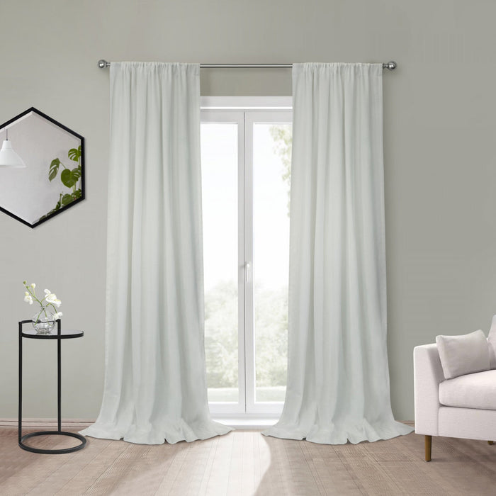 Habitat Sierra White Light Filtering Dual Header Curtain Panel - 52 x 108