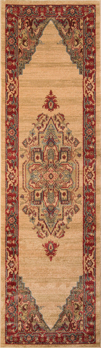 Lux Traditional 2'3\" x 7'6\" Runner Rug in Ivory Indoor Area Rug 
