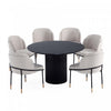 Flor and Hathaway Modern Industry Chic 7-Piece Dining Set in Wheat and Black 