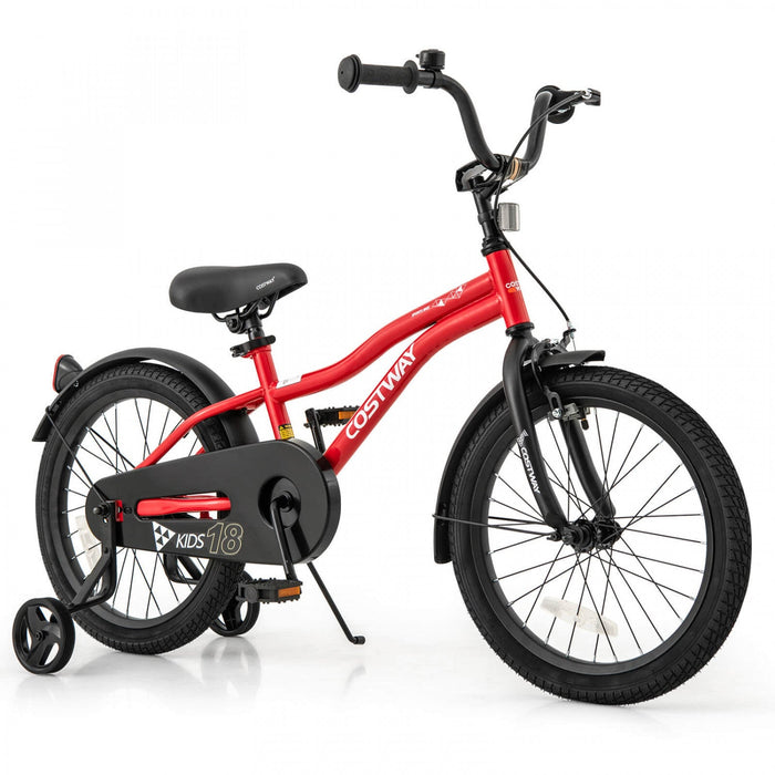 Costway 18" Kids Bike For 4-8 Years Old Boys & Girls With Adjustable Seat Handbrake Reflectors Red