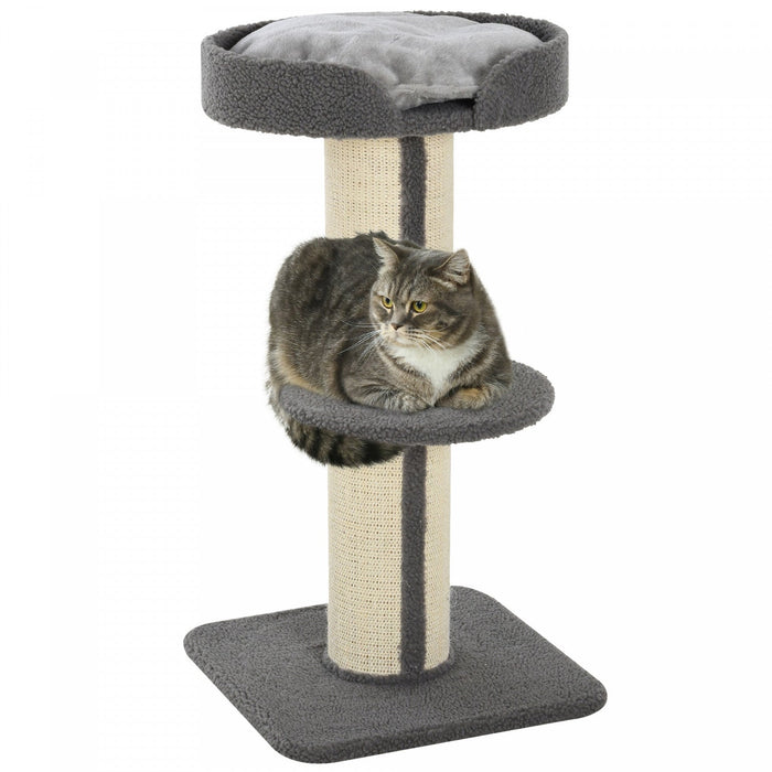 Pawhut 36\"h Large Cat Scratching Post For Indoor Cats, Bold Cat Tree Multi-level Kitty Tower With Si