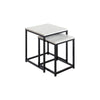 Quartz Two Square Nested Tables Marble Top 