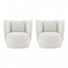Siri Modern Upholstered Lounge Chair in Cream - Set of 2 