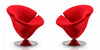 Tulip Modern Velvet Swivel Lounge Chair in Red - Set of 2 