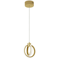 Dainolite Parson LED Pendant 14w Aged Brass Finish White Silicone Diffuser Lamp