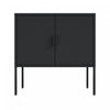 Ava Modern 24\" Metal Accent Cabinet in Black 
