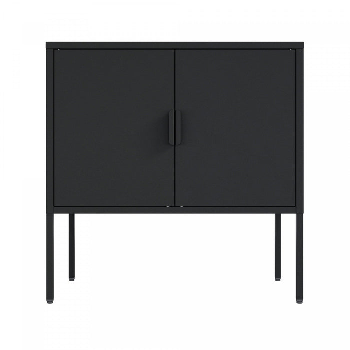 Ava Modern 24\" Metal Accent Cabinet in Black 