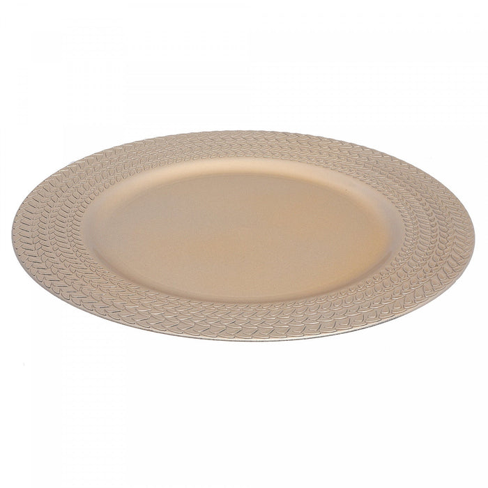 Charger Plate Braids Champagne 13\" - Set of 6 Dinnerware