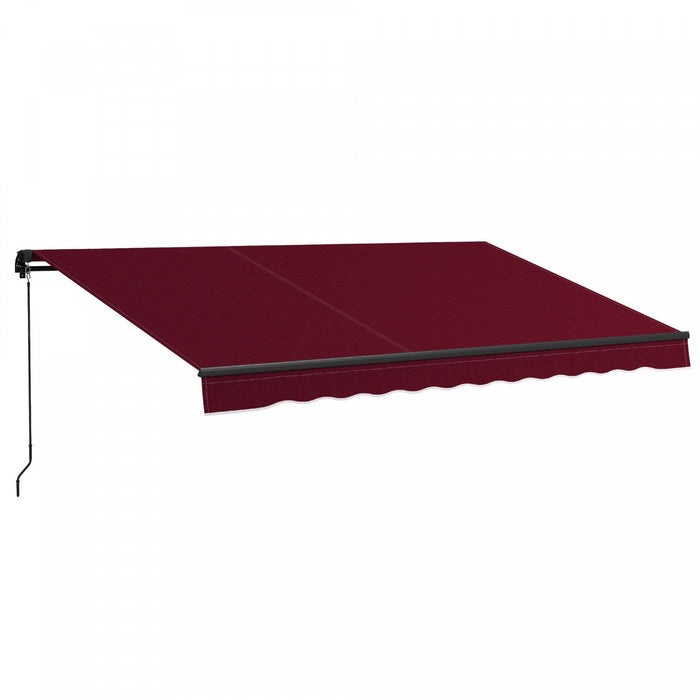 Outsunny 13' X 10' Patio Retractable Awning Sunshade Shelter, Wine Red