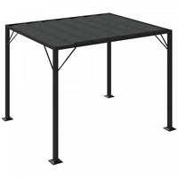 Outsunny 8' X 10' Pergola Shade Metal Patio Gazebo Sun Shade Shelter With Adjustable Breathable Mesh