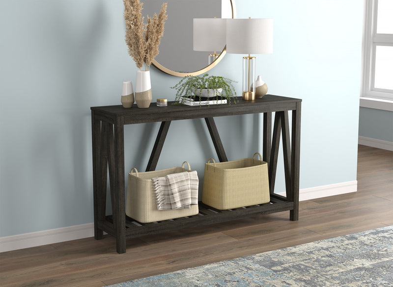 52” Console Table With 1 Shelf - Dark Grey 