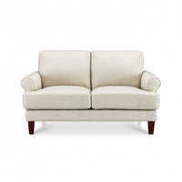 Hydeline Sarina Leather Loveseat - Vanilla