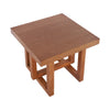 Ethan Rustic Solid Rubberwood End Table,Beige  