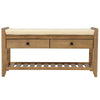 Stephanie Pine Wood Shoe Rack Bench With Cushioned Seat With Storage Drawers - Old Pine 