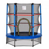 Outsunny Φ55\" Kids Trampoline With Enclosure Net Steel Frame Indoor Round Bouncer Rebounder Age 3 To