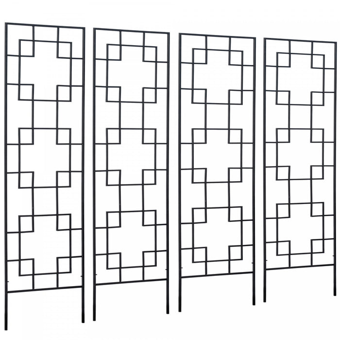 Outsunny 72\" Garden Trellis Pack Of 4, For Roses, Vine, Cucumber, Clematis