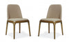 Courding Modern Vegan Leather Wood Dining Chair in Tan - Set of 2 