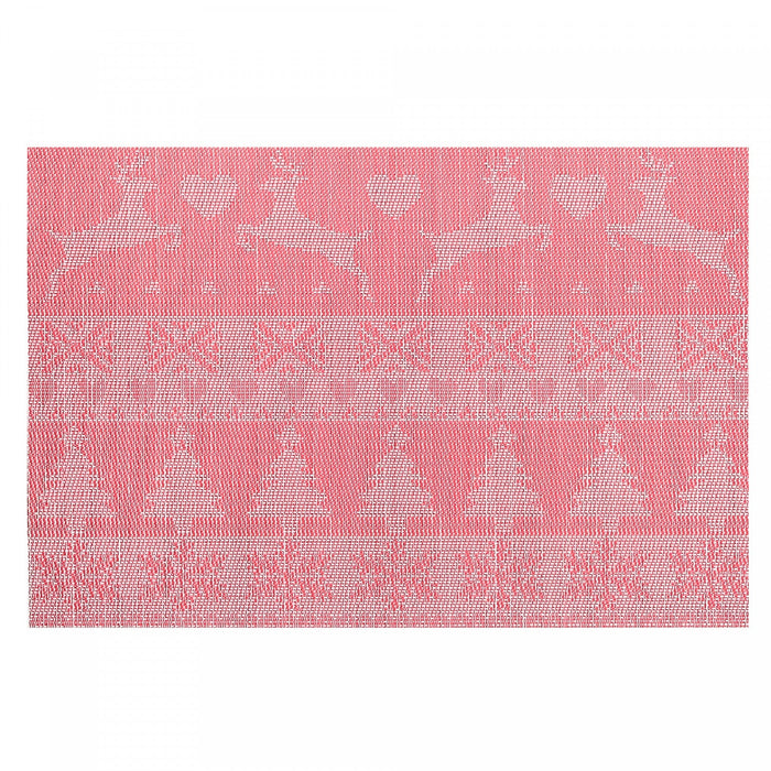 Vinyl Placemat Reindeer and Tree Red