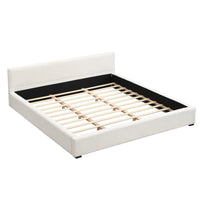 Charlotte Elegant Wide-edge Upholstered Bed,King Size, Beige King Bed