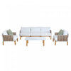 Vine Modern 4-Piece Conversation Set in White 