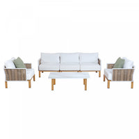 Vine Modern 4-Piece Conversation Set in White 