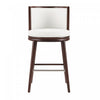 Evalyn Modern Wood Upholstered Barstool in White 