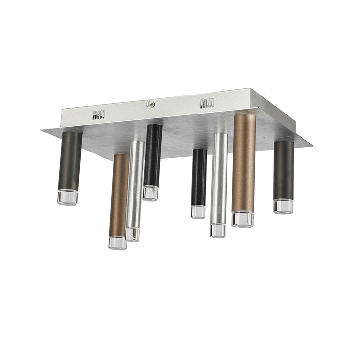 Galiano 8-Light Black, Copper and Satin Aluminum Flush Mount 