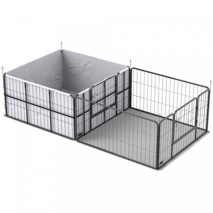 Pawhut Whelping Box For Dogs And Puppies, 96\" X 48\" X 23.5\", Puppy Playpen With 600d Windproof Oxfor