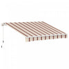 Outsunny 10' X 8' Manual Retractable Awning Shelter W/ Crank, Red Stripe